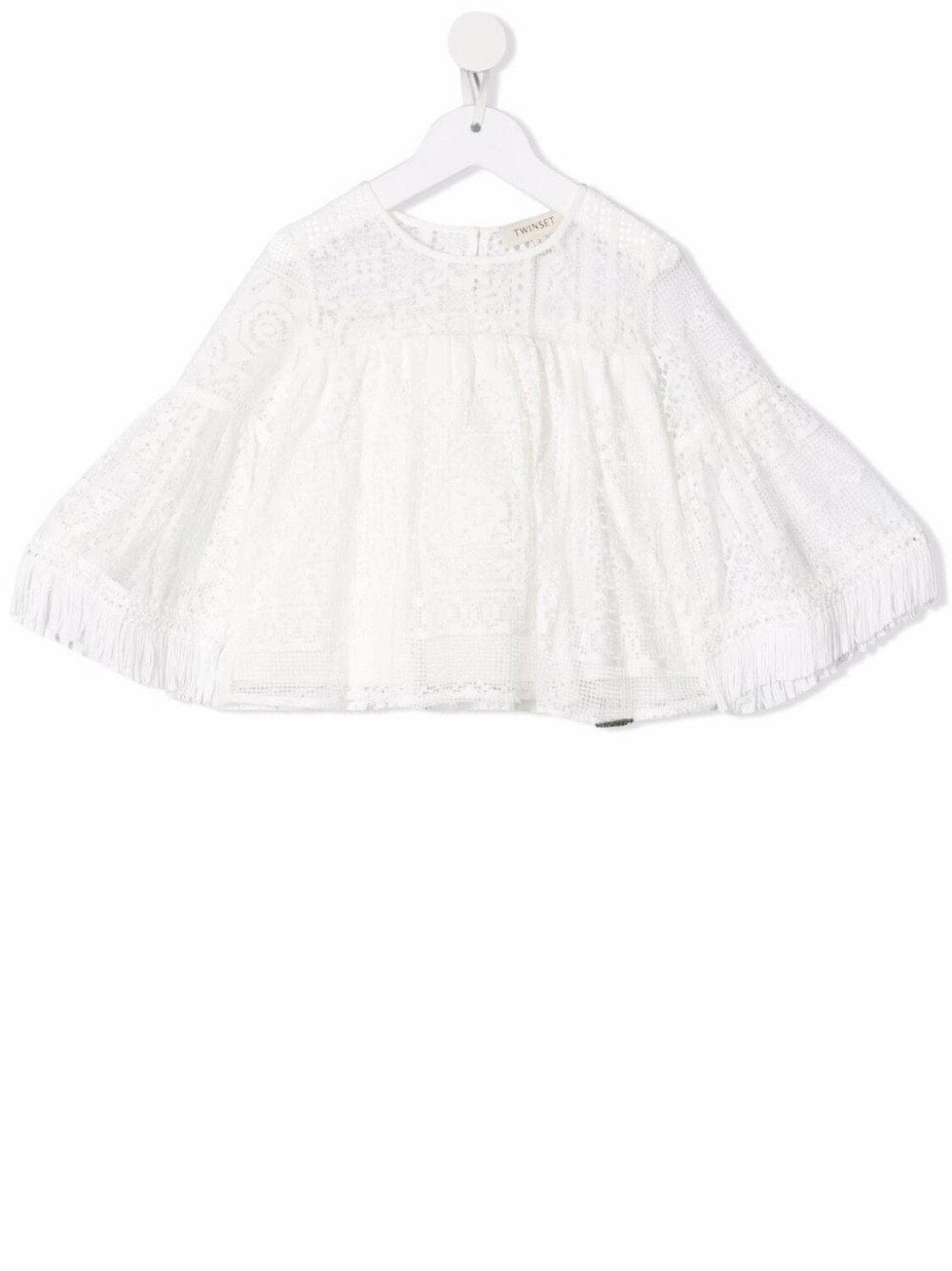 

Twinset туника с бахромой и вышивкой, белый