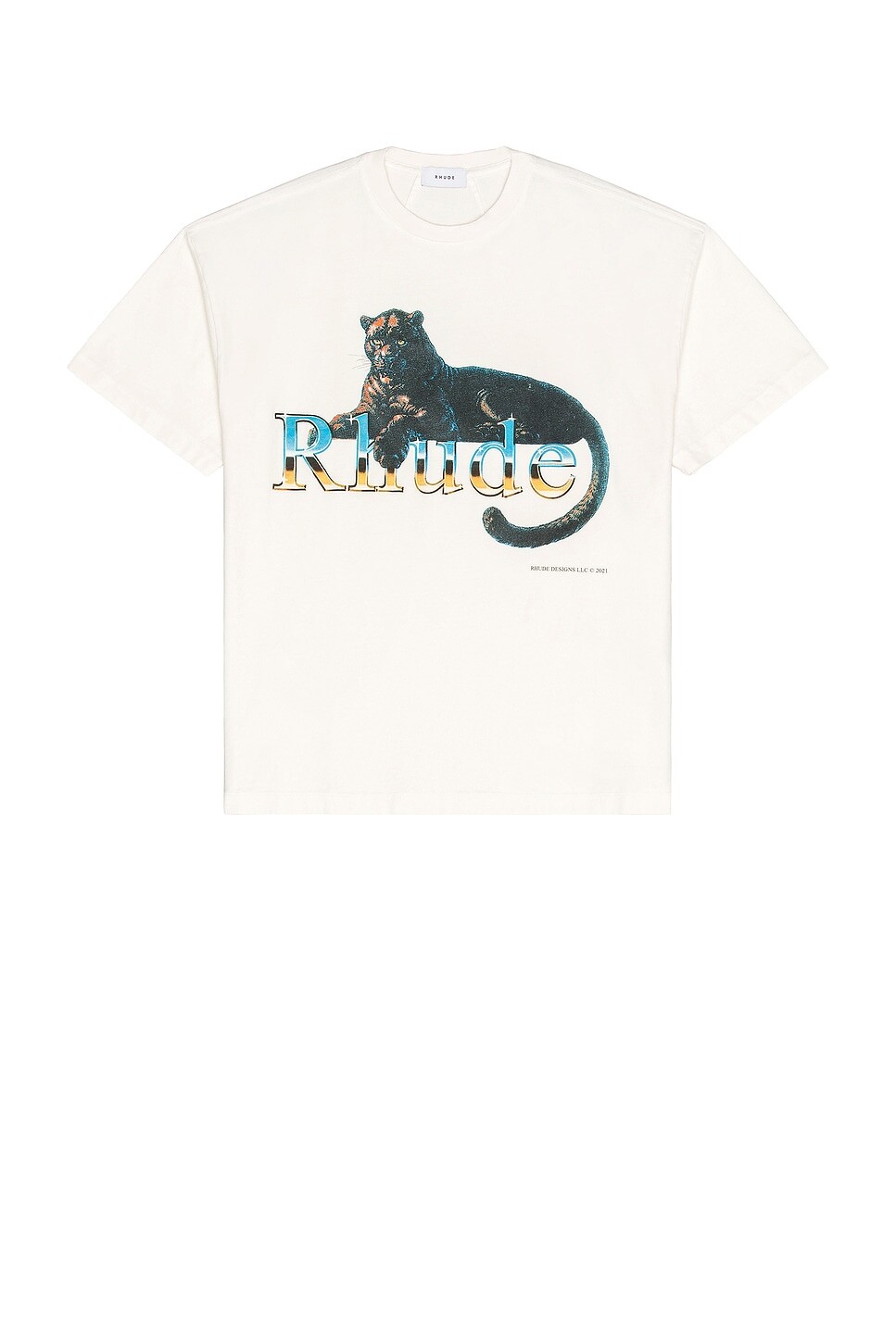 

Леопардовая футболка 1 Rhude, белый