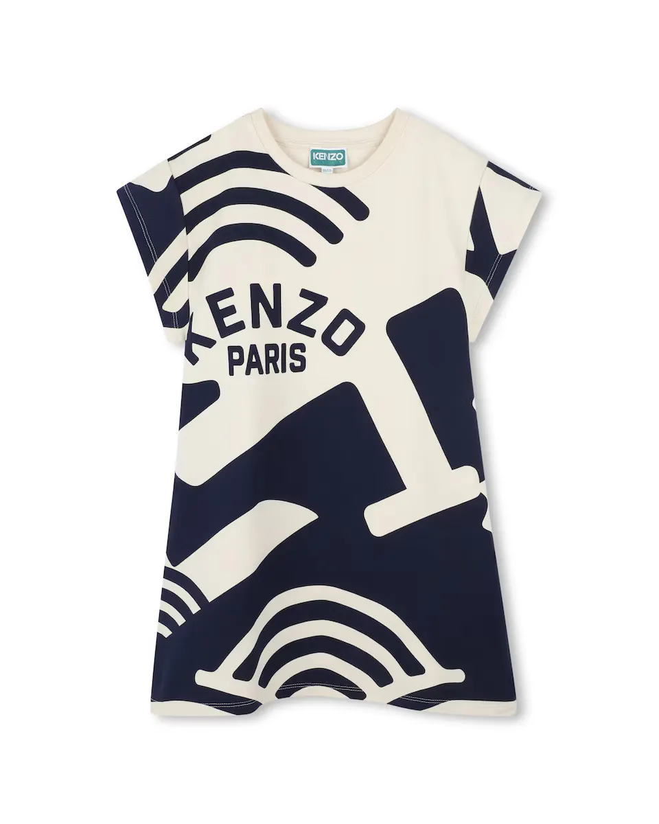 

Платье для девочки с принтом из хлопка Kenzo Kids, многоцветный