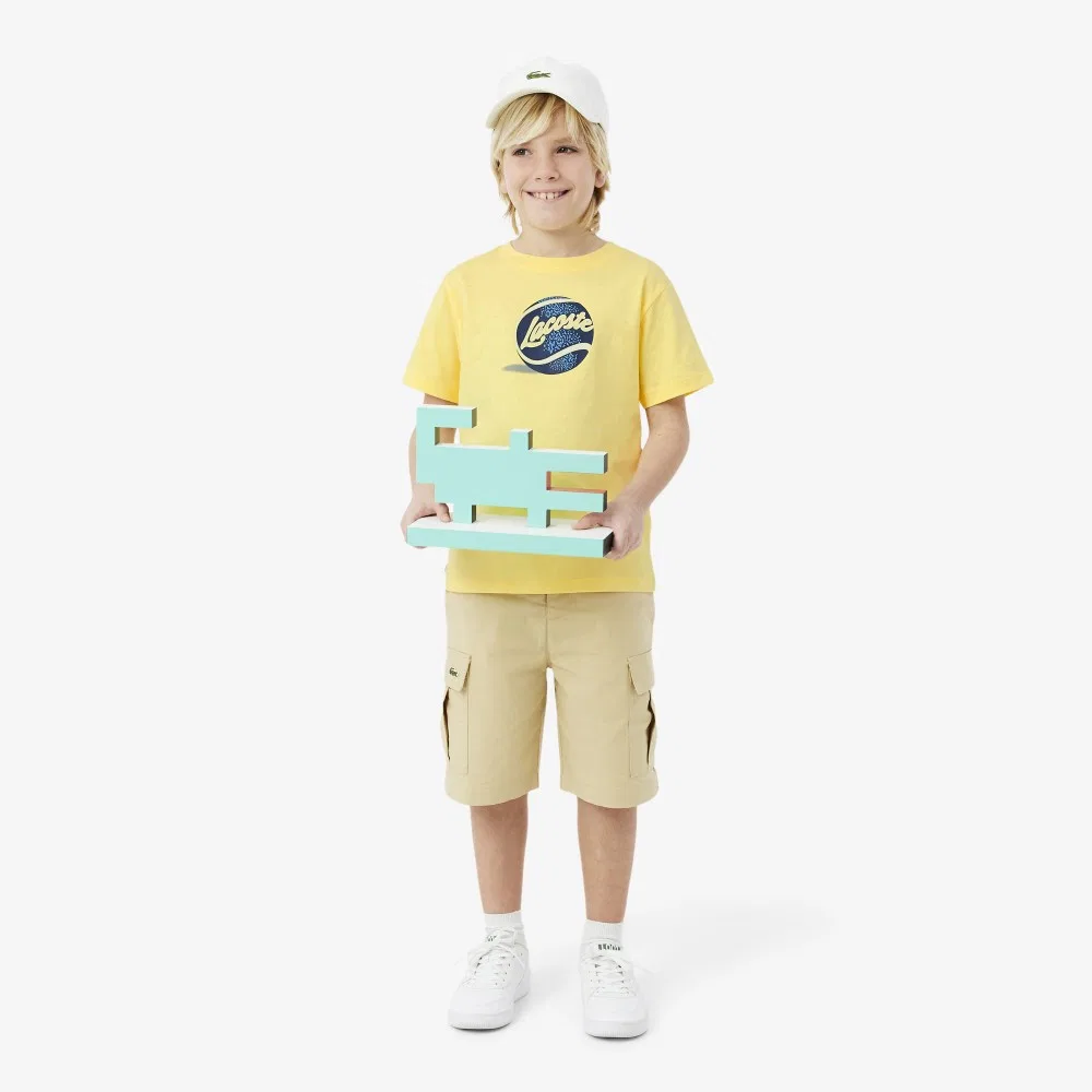 Детская футболка с графическим принтом белая от Lacoste — фото 4