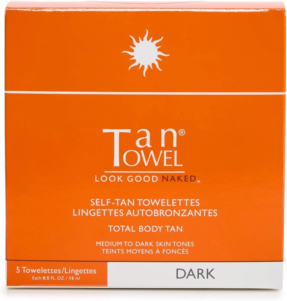 Салфетки для автозагара TanTowel Full Body, 5 шт., темный загар, 0.5 жидк. унции Tan Towel