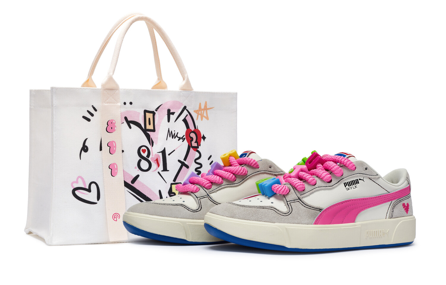 

Кроссовки Puma Sky LX Skateboarding Shoes Unisex Low-top Pink, белый/серый/розовый