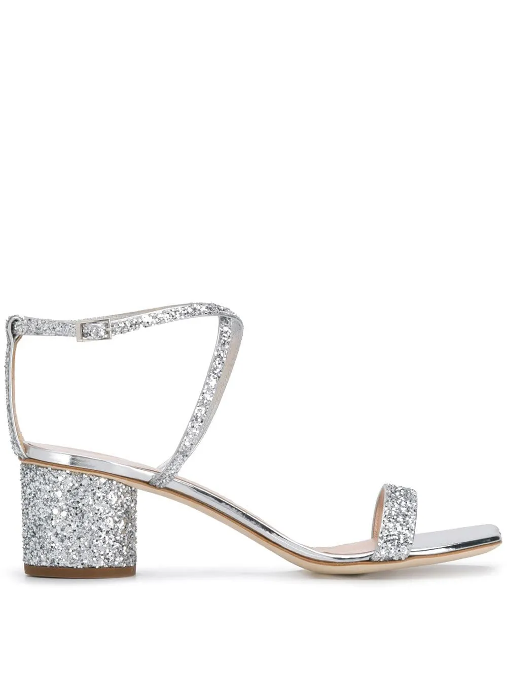 Босоножки Tara с блестками Giuseppe Zanotti, серебяный
