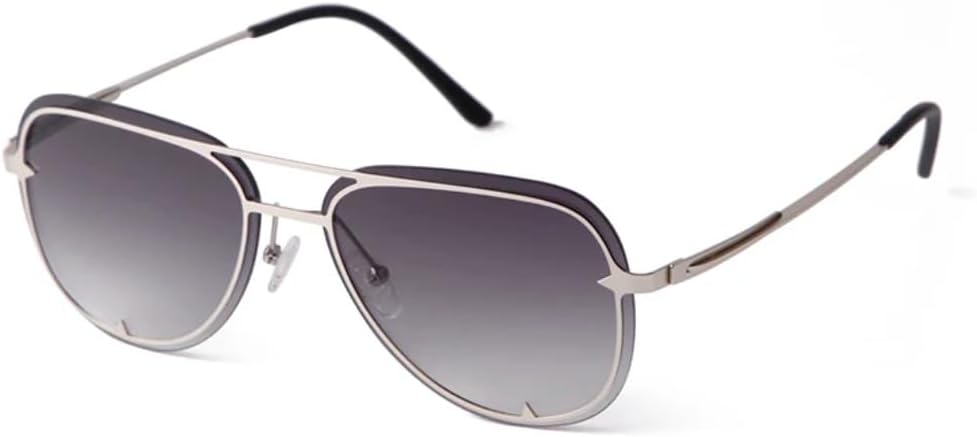 

Ретро-классические солнцезащитные очки с двойной перемычкой для мужчин и женщин, винтажные, с зеркальными линзами, увеличенного размера, защита от УФ-излучения UV400 TVTBBVV, 5