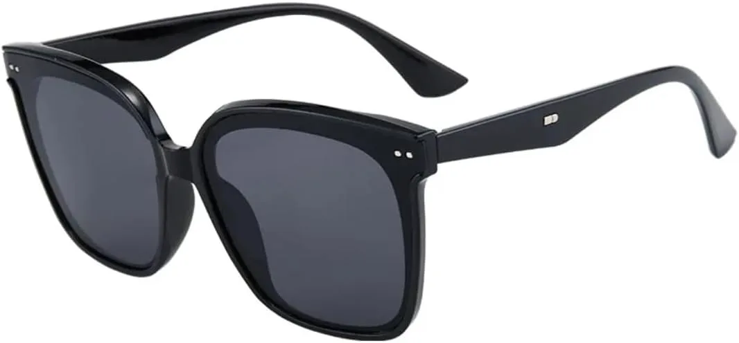 

Модные квадратные очки в крупной оправе, визуально стройнящие фигуру, в уличном стиле. Универсальные солнцезащитные очки для мужчин и женщин UATXTAU, Black