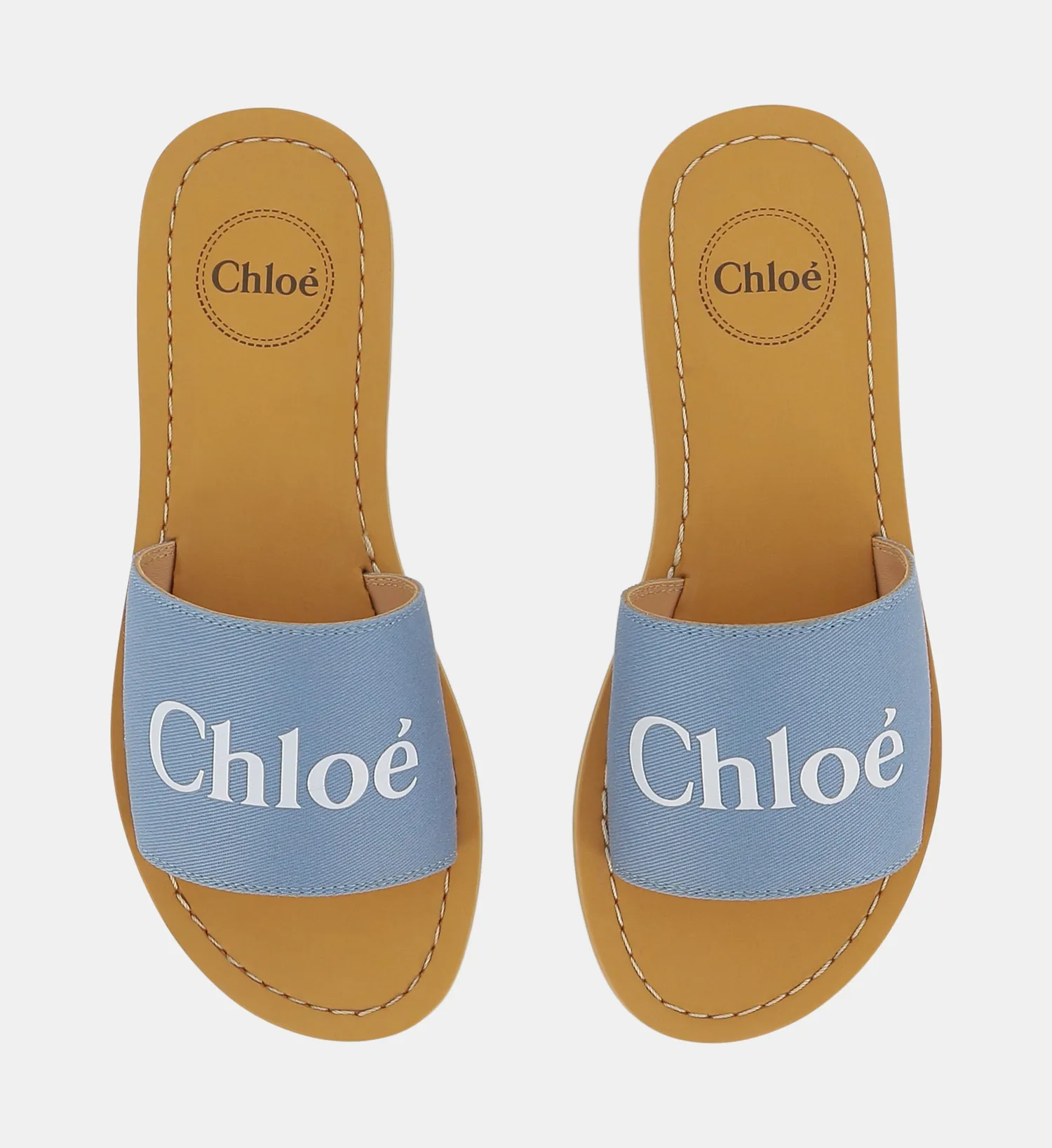 Шлепанцы из овечьей кожи Chloé Kids, голубой — фото 4
