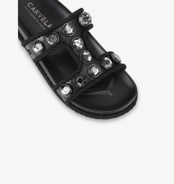Босоножки из искусственной кожи Sorella, украшенные кристаллами Carvela, черный — фото 4
