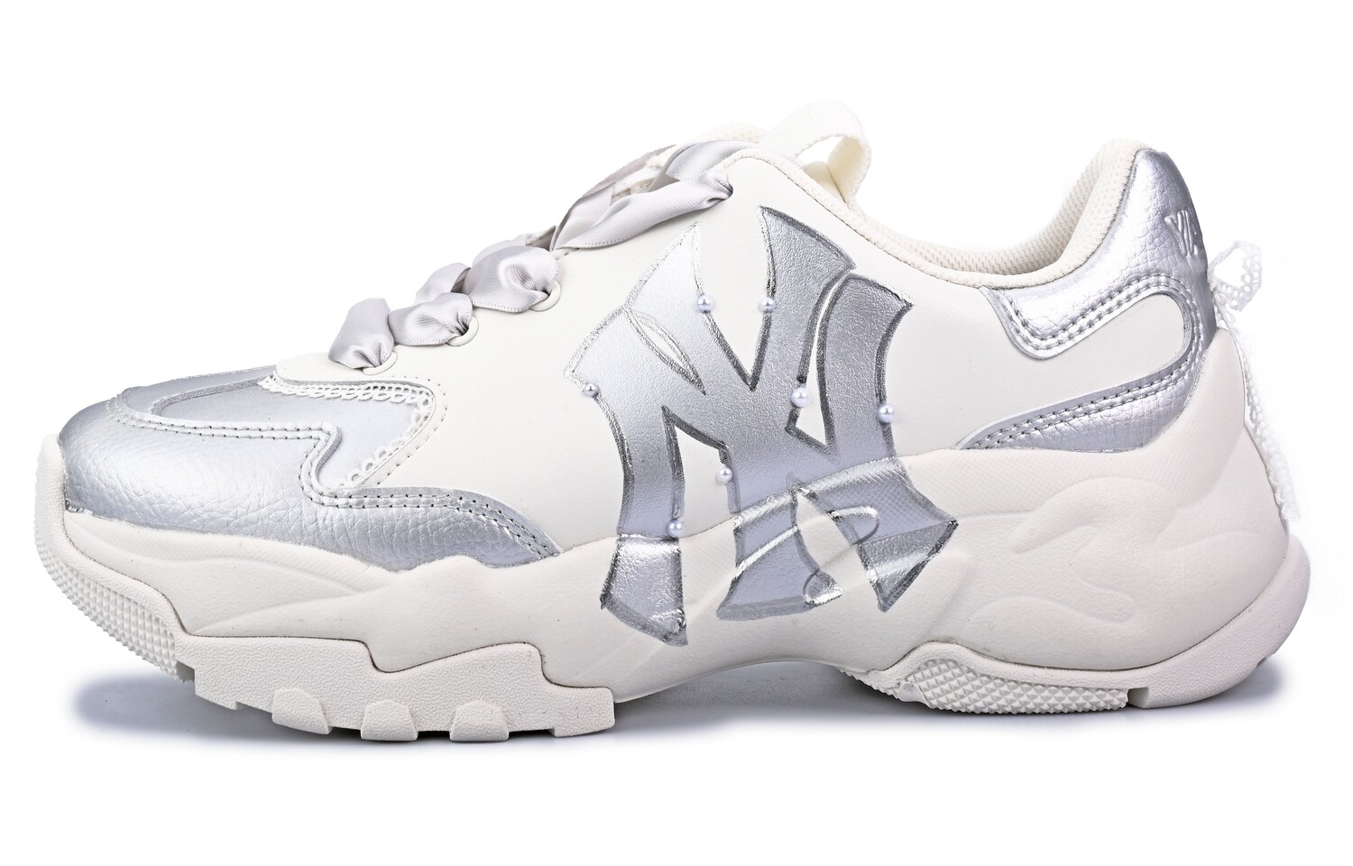 

Кроссовки MLB Big Ball Chunky Chunky Sneakers Unisex Low-top Silver/White, белый