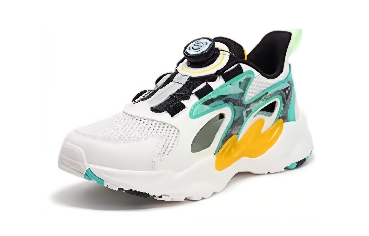Антискользящие износостойкие низкие детские беговые кроссовки White Black Green XTEP, White Green Black — фото 3