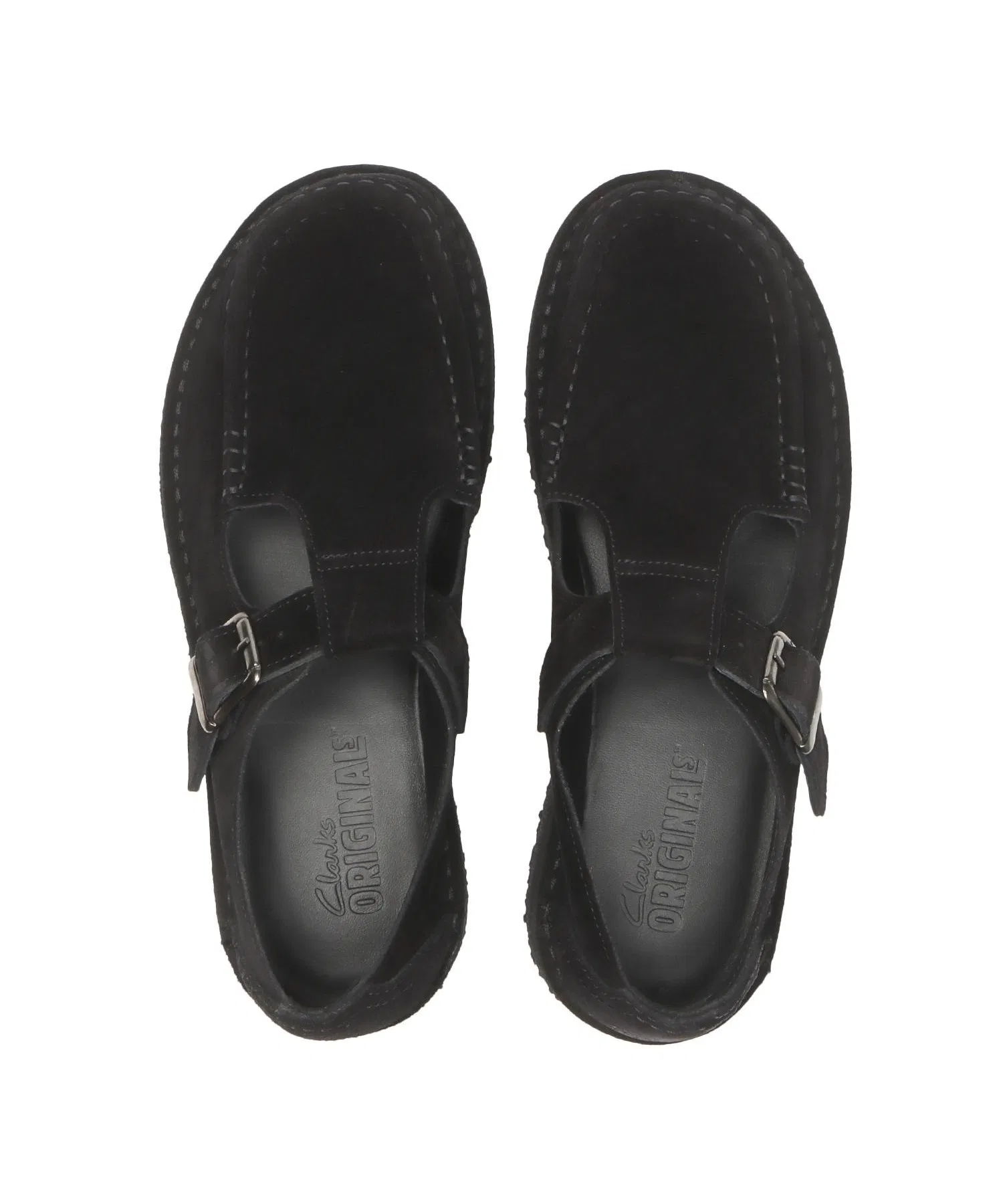 Мужские мокасины из натуральной кожи Clarks NOMAD T BAR чёрные — фото 4