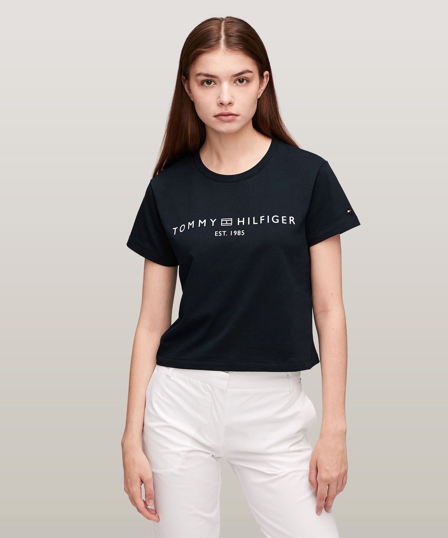 Аккуратная футболка с круглым вырезом TOMMY HILFIGER, Navy DW5