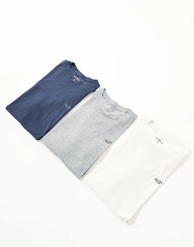 

Комплект из 3 футболок Icon в нескольких цветах Hollister