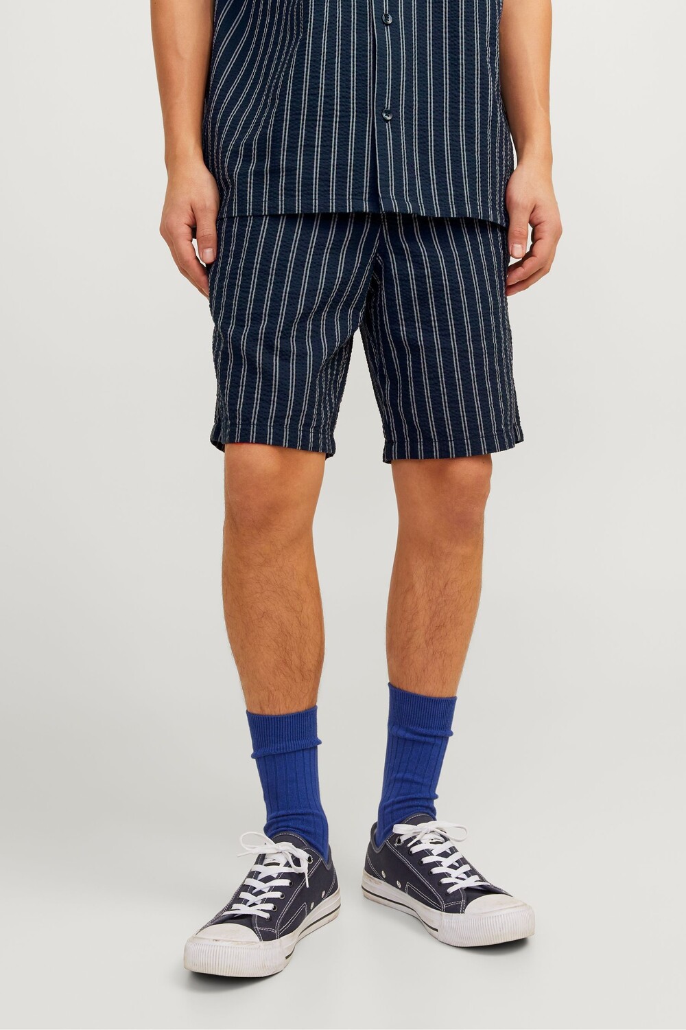 

Летние шорты из жатого хлопка в полоску Jack & Jones, синий