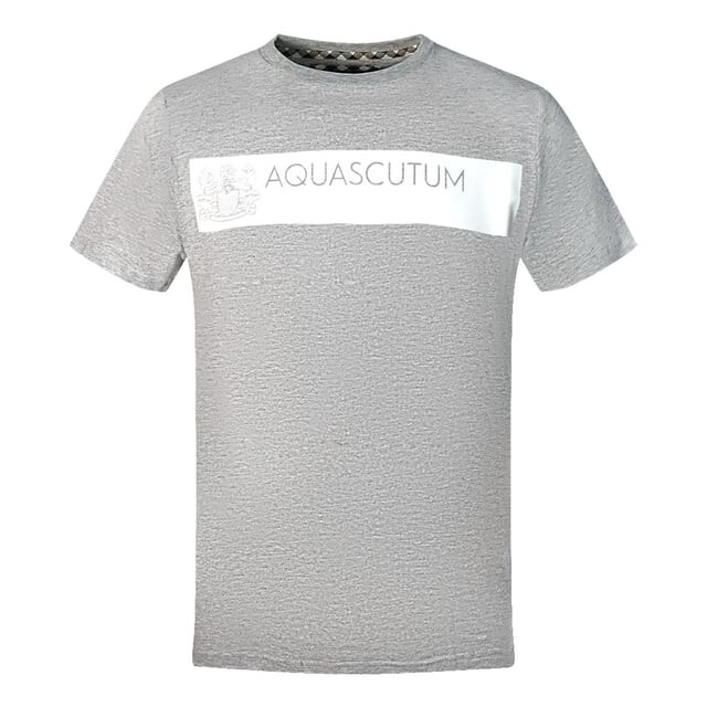 

Серая футболка с логотипом Block Aquascutum, серый