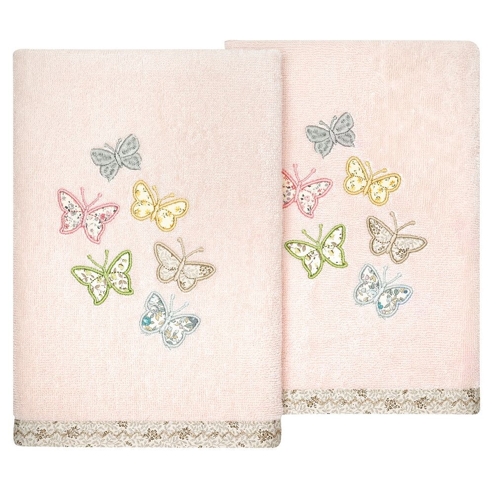 

Linum Текстиль для дома Турецкий хлопок Полотенца для рук Mariposa Набор из 2 предметов Linum Home Textiles, цвет Blush
