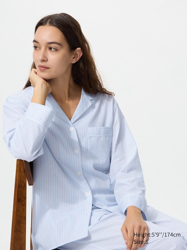 

Хлопковая пижама с длинным рукавом Uniqlo, 61 blue