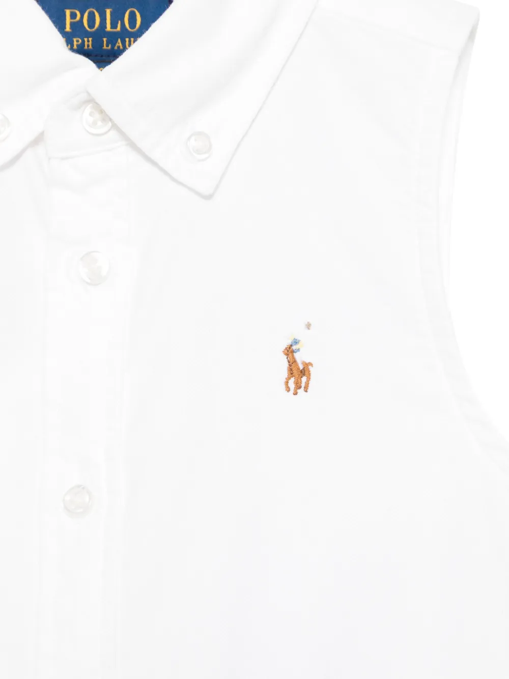 Платье с вышивкой Polo Pony Polo Ralph Lauren Kids, белый — фото 3