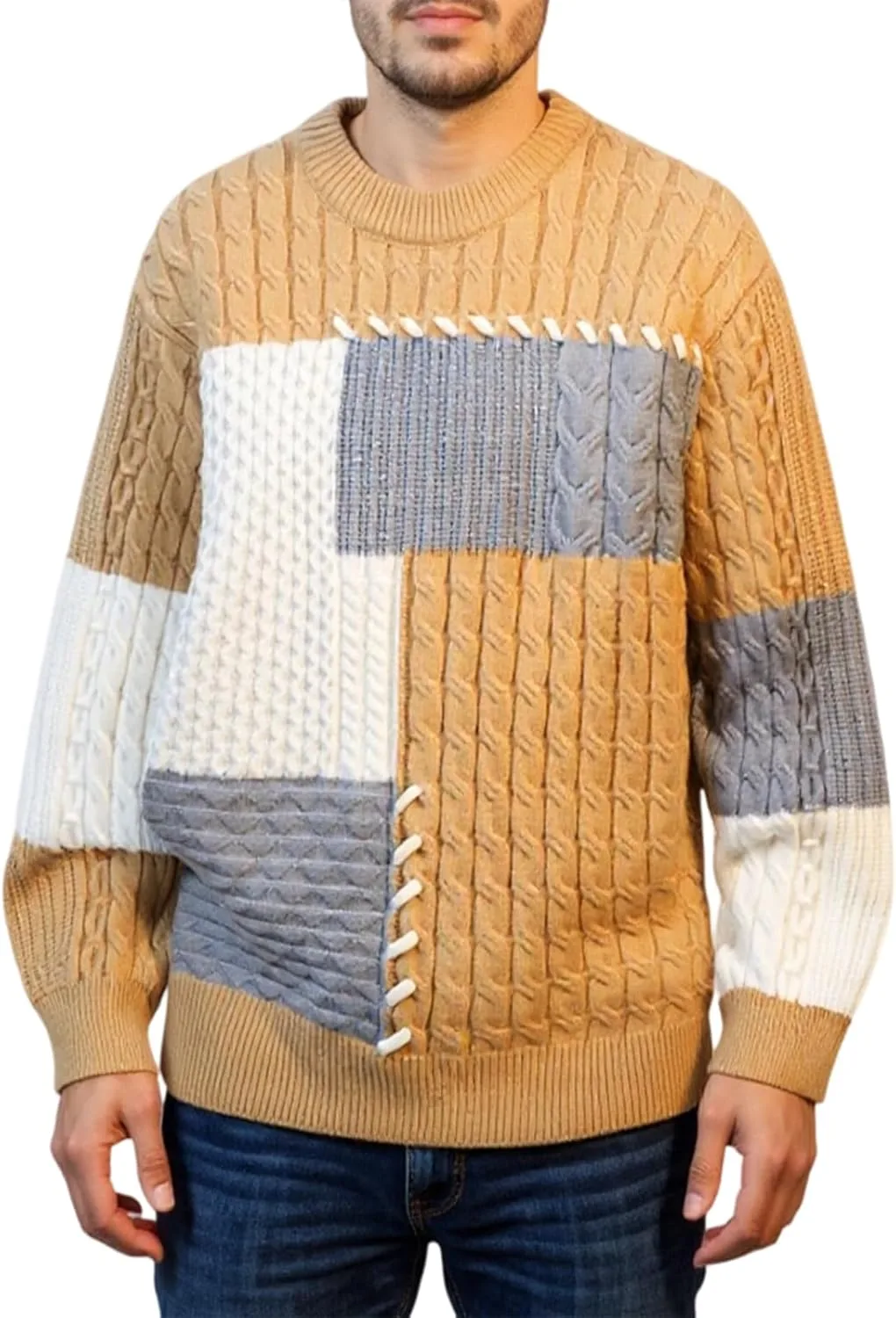 

Свитер мужской Casual, вязаный, с длинными рукавами и круглым вырезом