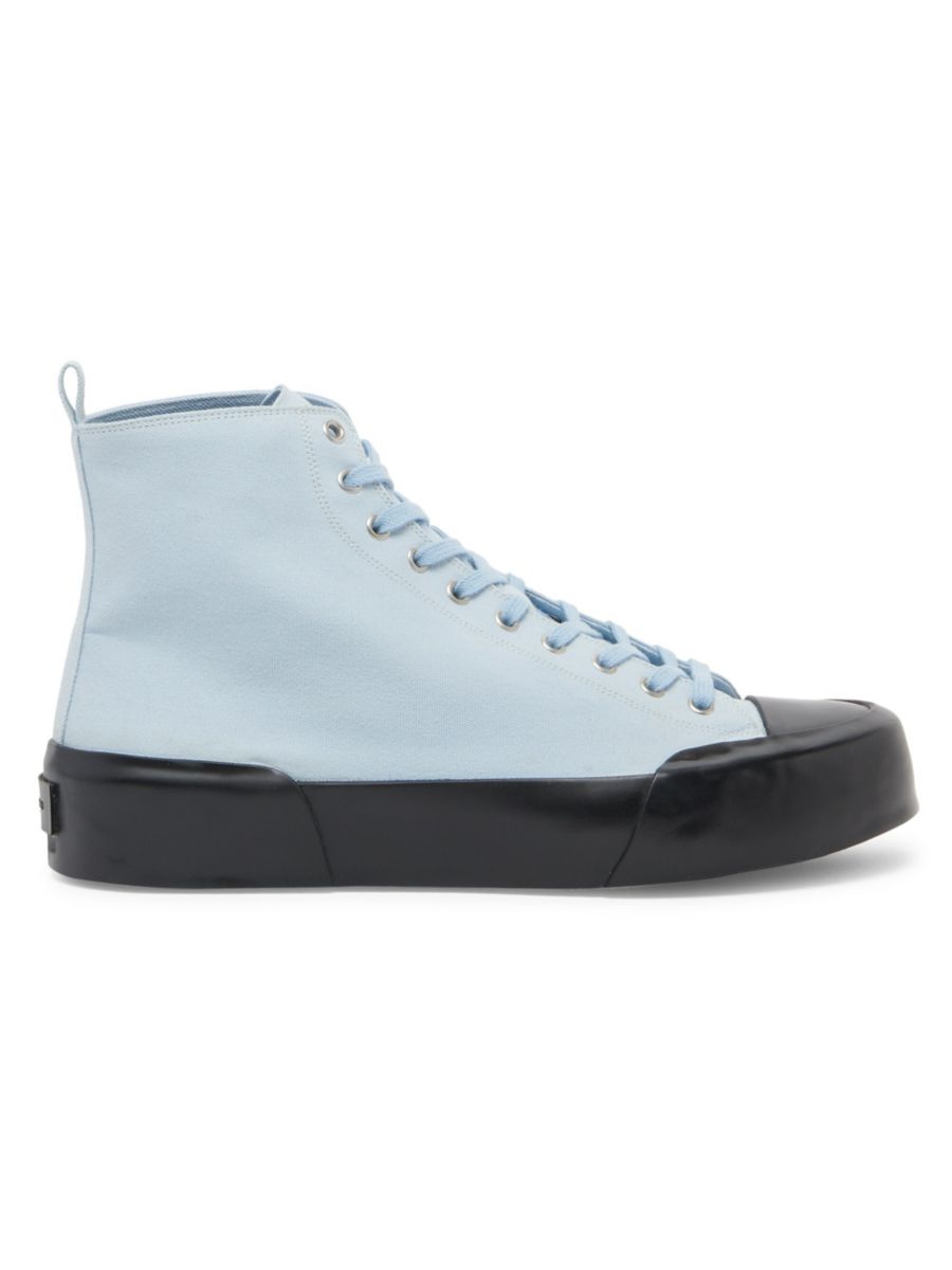 

Высокие кеды из парусины Jil Sander, цвет Powder Blue