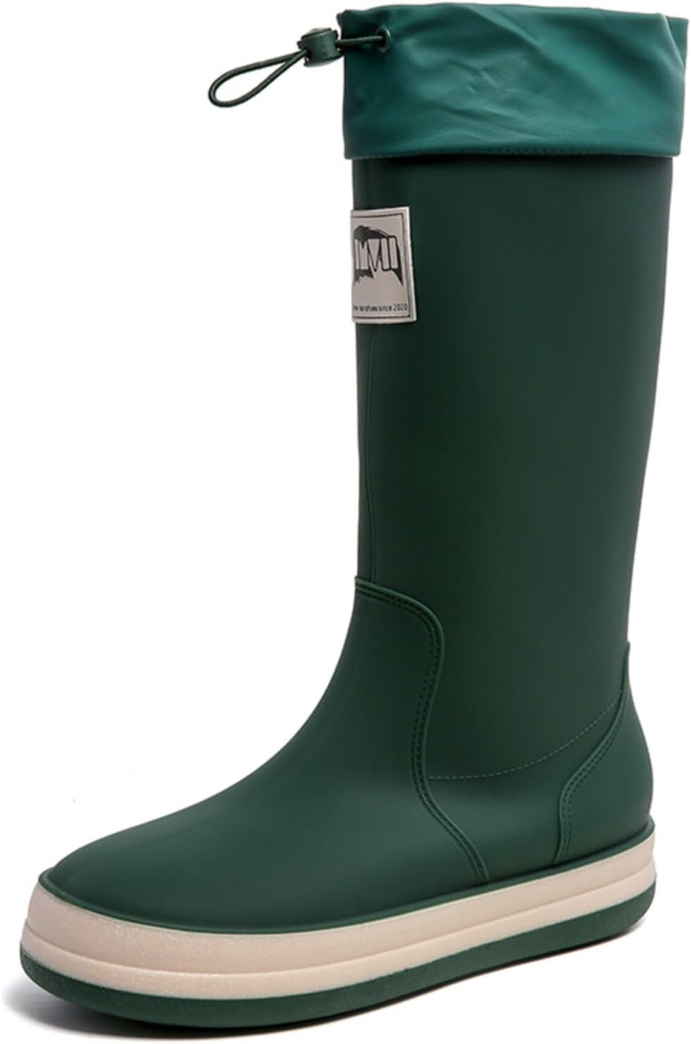 

Унисекс водонепроницаемые резиновые сапоги для кемпинга, высокие ПВХ туфли с противоскользящей подошвой и толстой подошвой - модные и долговечные Azttoztto, темно-зеленый