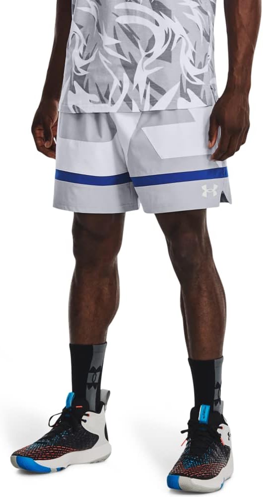 

Under Armour мужские шорты Baseline Woven 7" для баскетбола, (011) Mod Gray/White/White
