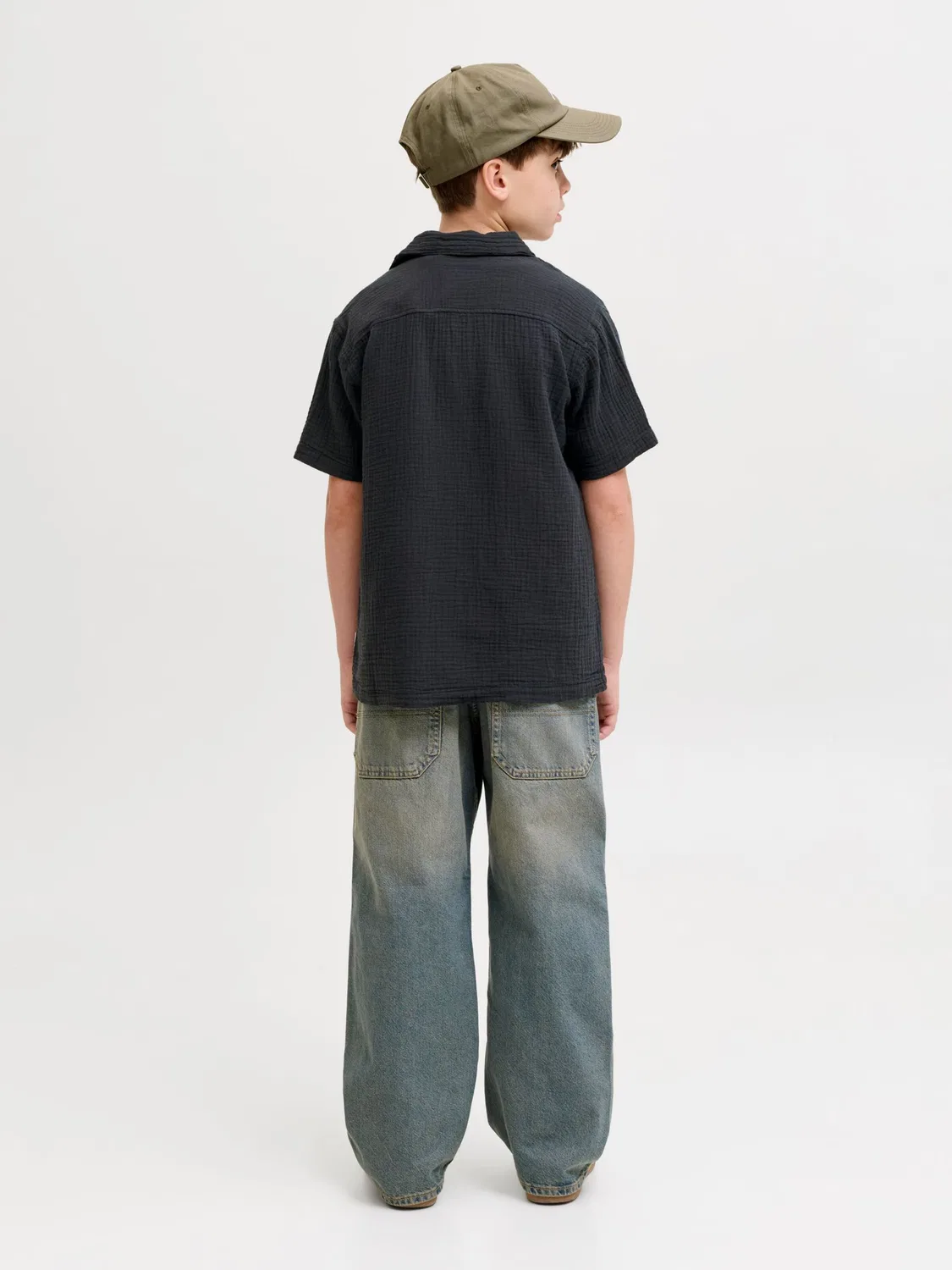 Рубашка на пуговицах стандартного кроя Jack & Jones Junior, Black — фото 3