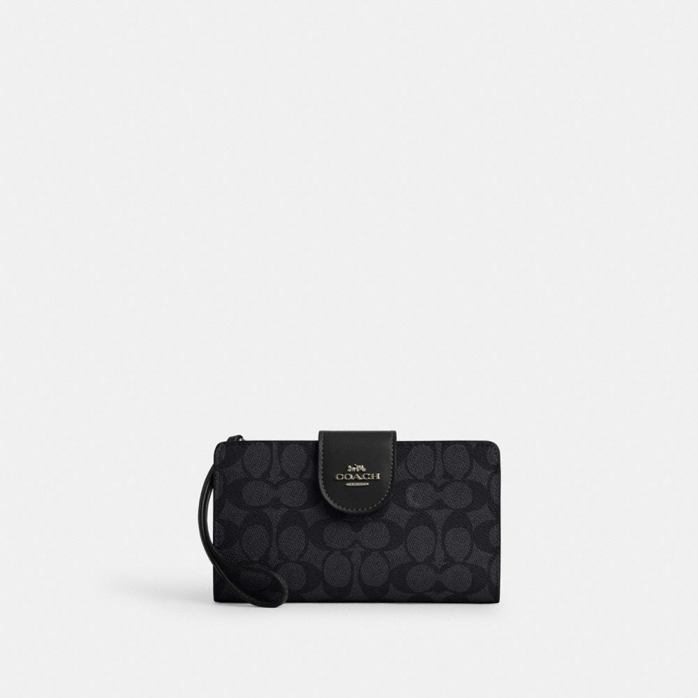 

Кошелек Coach Phone Wallet, серый/угольный/черный