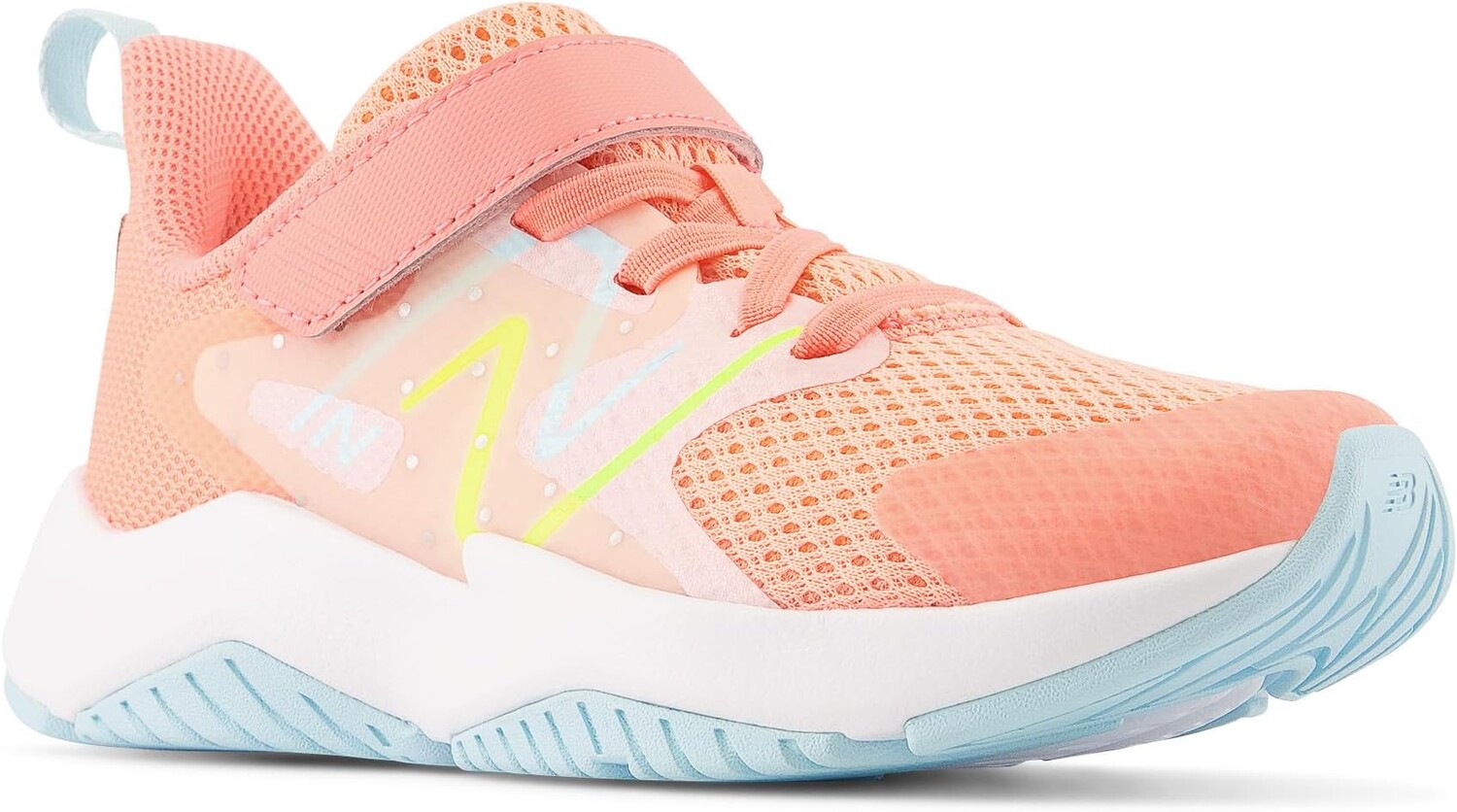 

Кроссовки Rave Run v2 Bungee Lace with Hook-and-Loop Top Strap New Balance, цвет Grapefruit/Bleach Blue