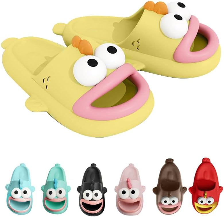 

Тапочки с язычком, шлепанцы «Рыбий облачный» для женщин и мужчин, тапочки с животными, сандалии с открытым носком, летние нескользящие пляжные тапочки для душа Tokisaki, желтый