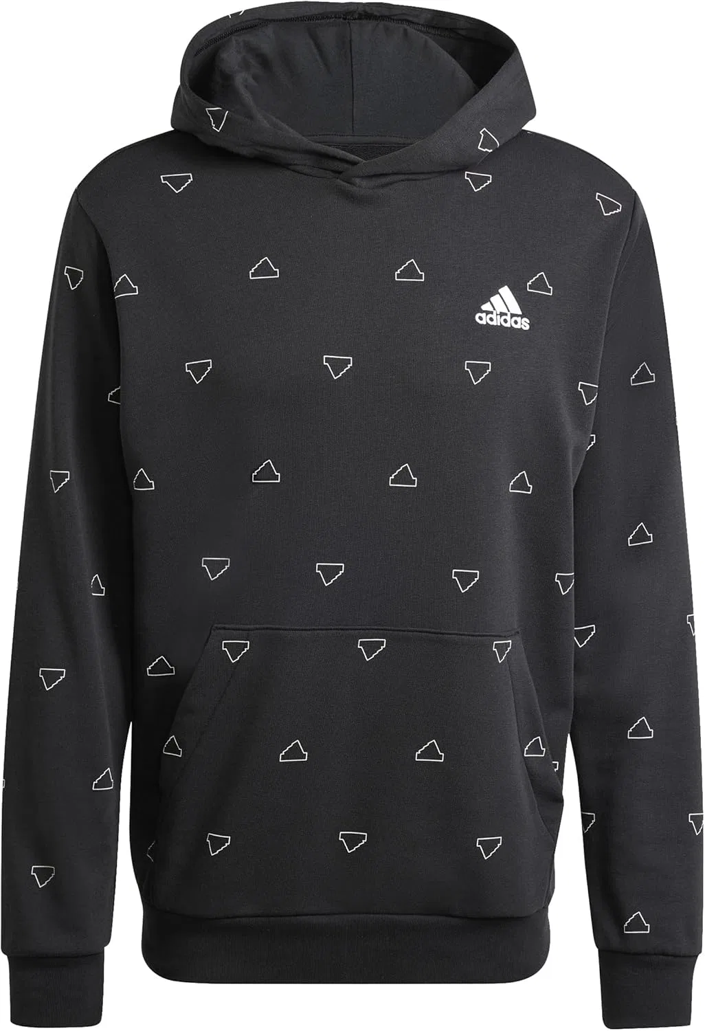 Худи мужское adidas Seasonal Essentials Monogram Graphic Hoodie, Black/White