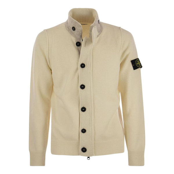 

Свитер high neck logo patch ribbed cardigan 'beige' Stone Island, бежевый