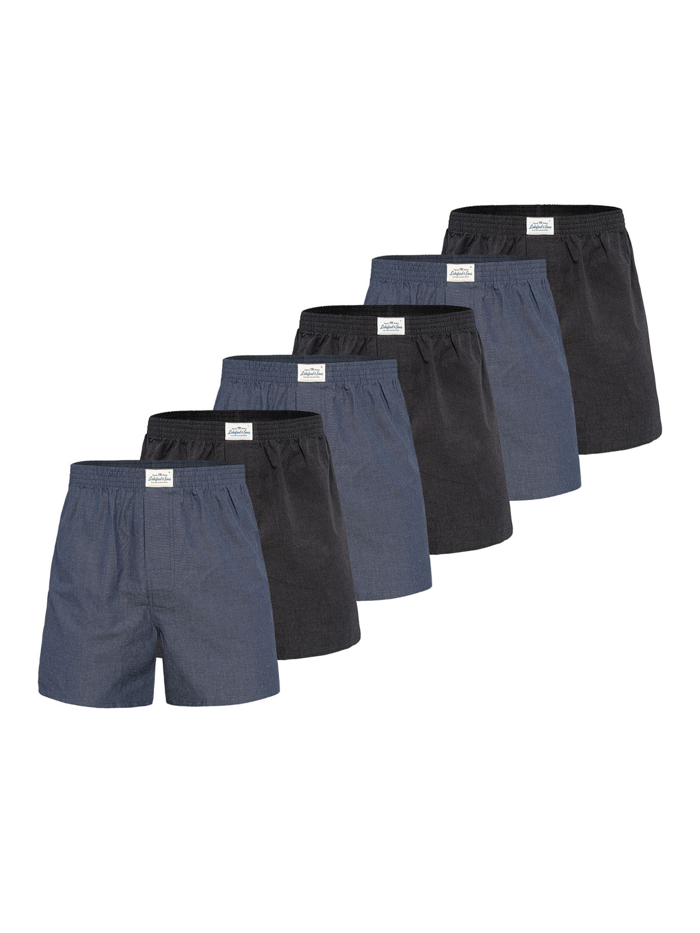 

Lakeford & Sons Боксеры 'American Boxershorts Herren 6-Pack' в классических дизайнах, темно-синий, черный