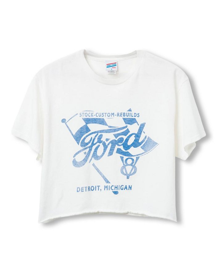 

Женская укороченная футболка Ford Flag Flea Market Junk Food Clothing, белый