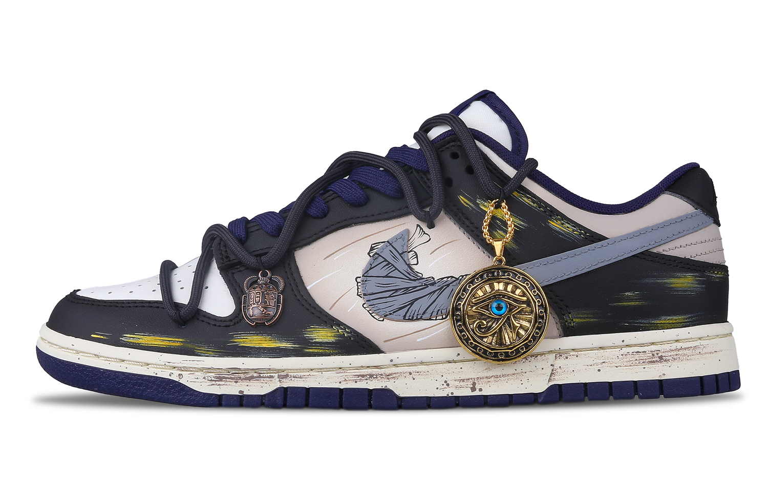 

Nike Кроссовки Dunk Mid top Skateboard мужские черно-белые с фиолетовым
