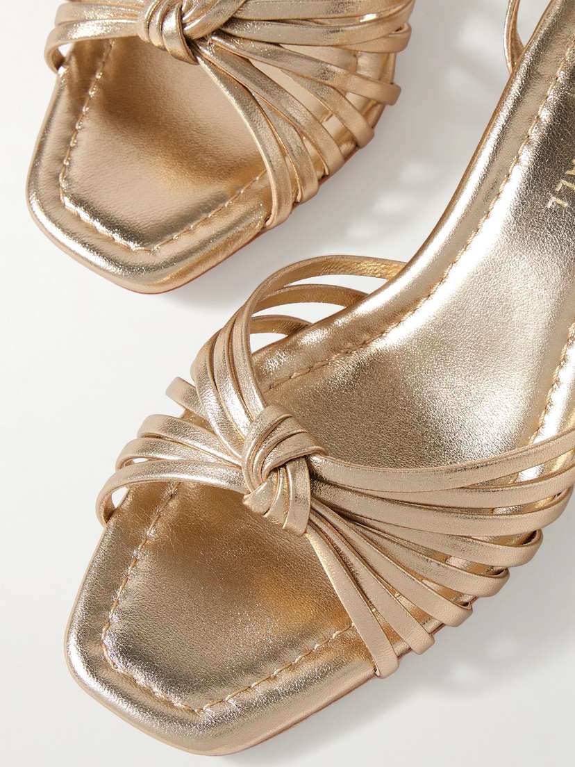 Сандалии из металлизированной кожи Net Sustain Olivia с завязками Loeffler Randall, золотой — фото 4