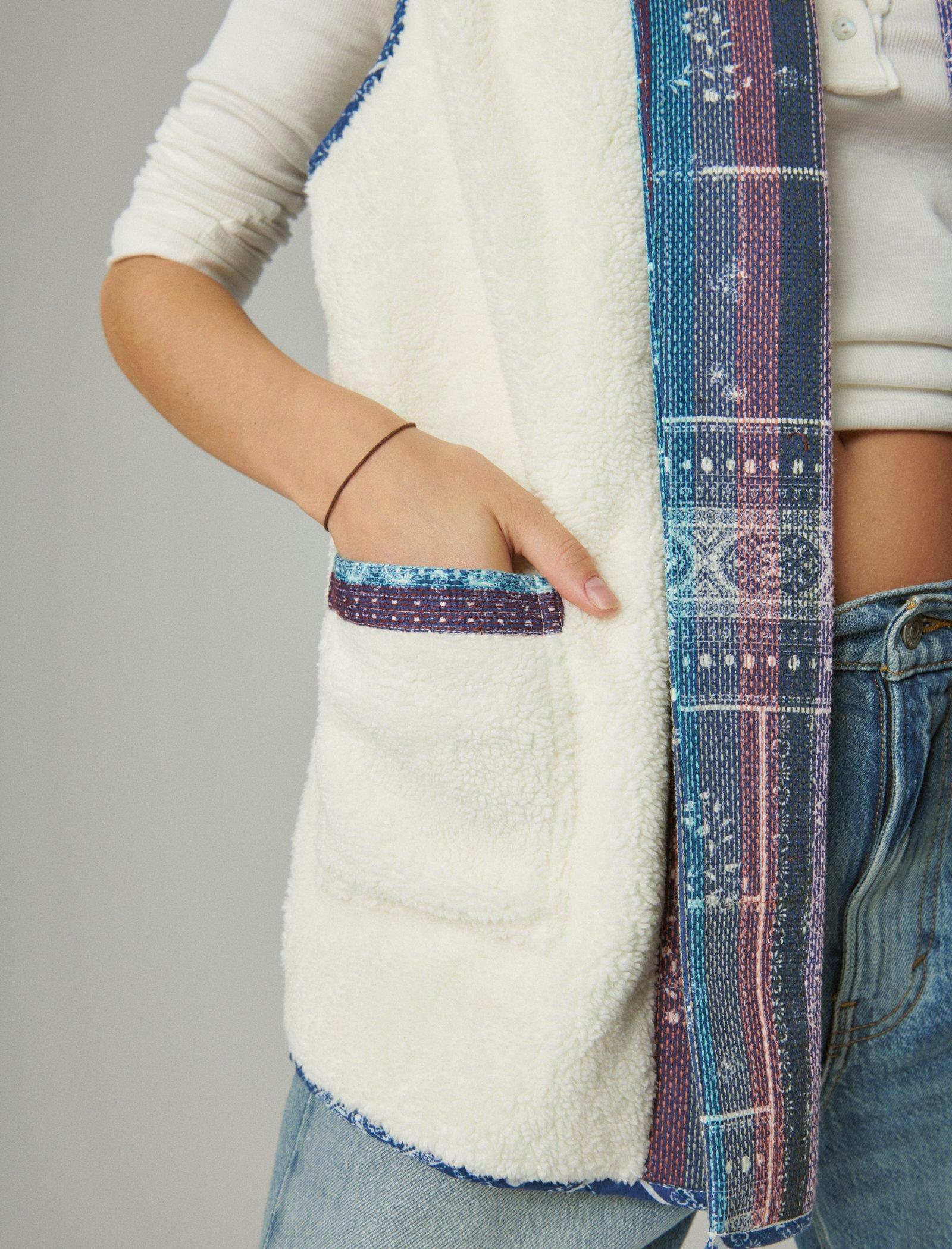 

Женский стеганый жилет Lucky Brand большого размера, цвет natural
