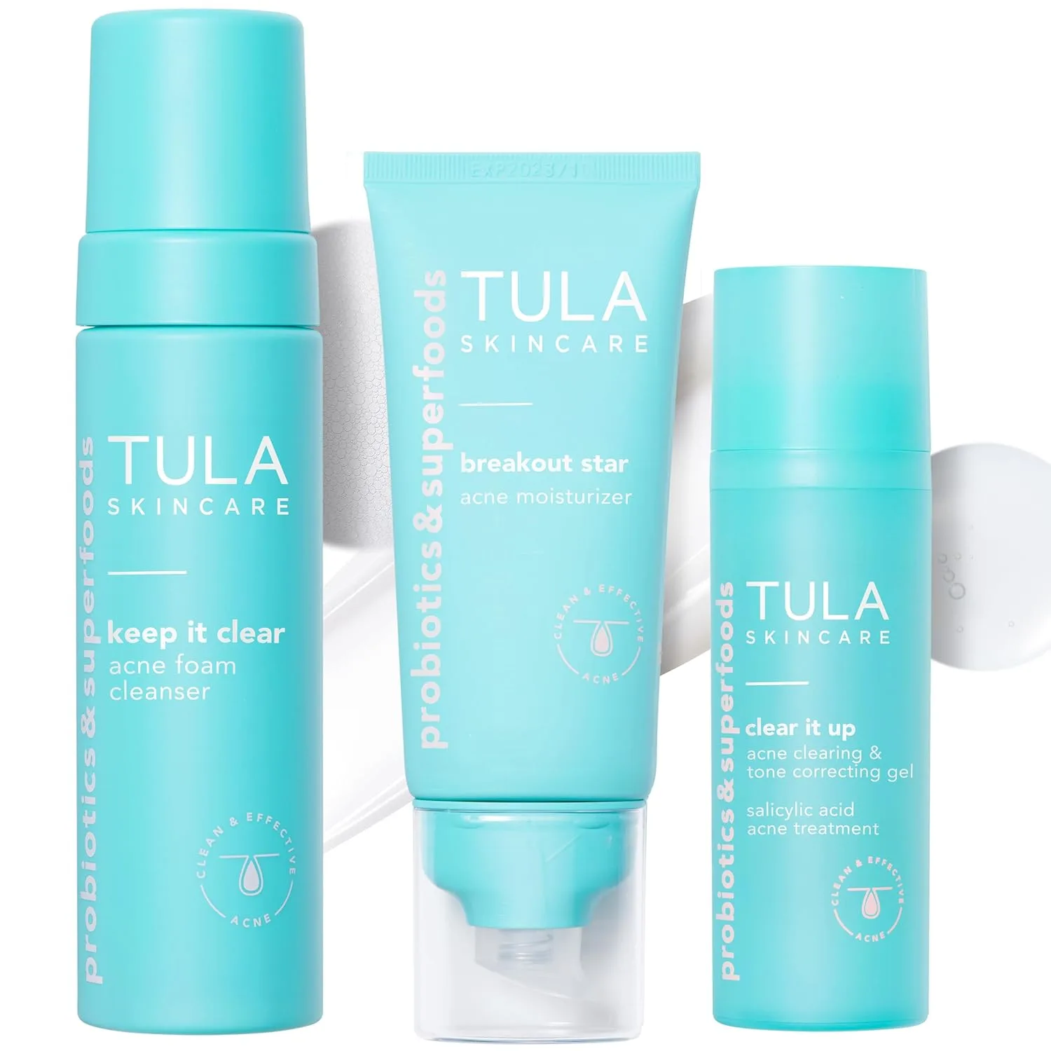Набор из 3 средств TULA Skin Care Acne Heroes Level 3 для эффективного, бережного и комплексного очищения кожи от прыщей различной степени тяжести.