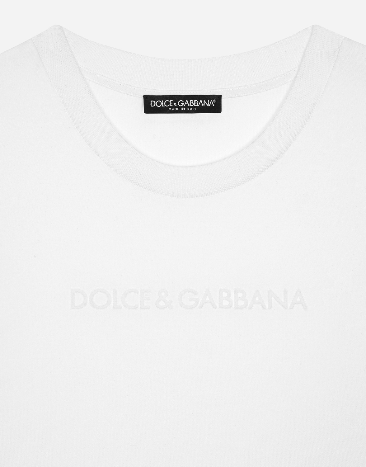 Джерси-футболка с флокированным логотипом dolce&gabbana Dolce & Gabbana, белый — фото 3