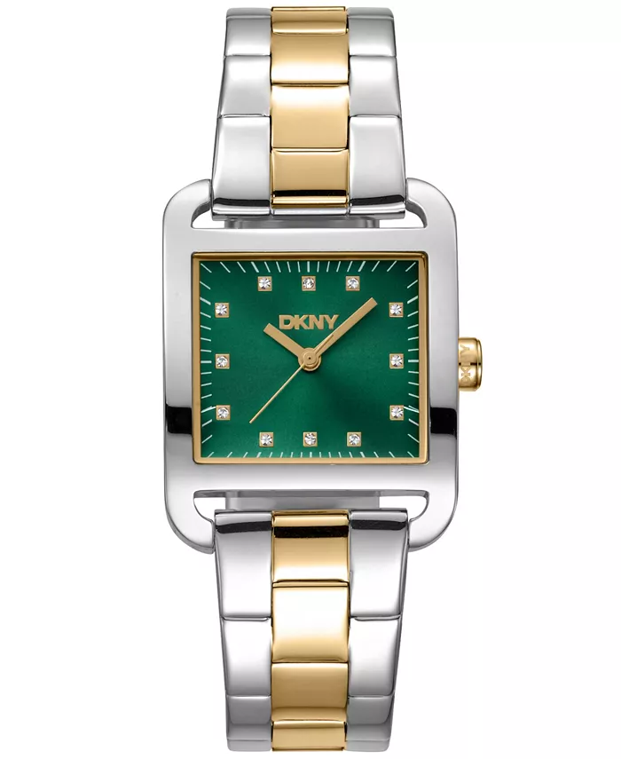

Женские часы City Midi с темно-зеленым циферблатом, золотисто-стальным браслетом и корпусом 27x34.5 мм DKNY