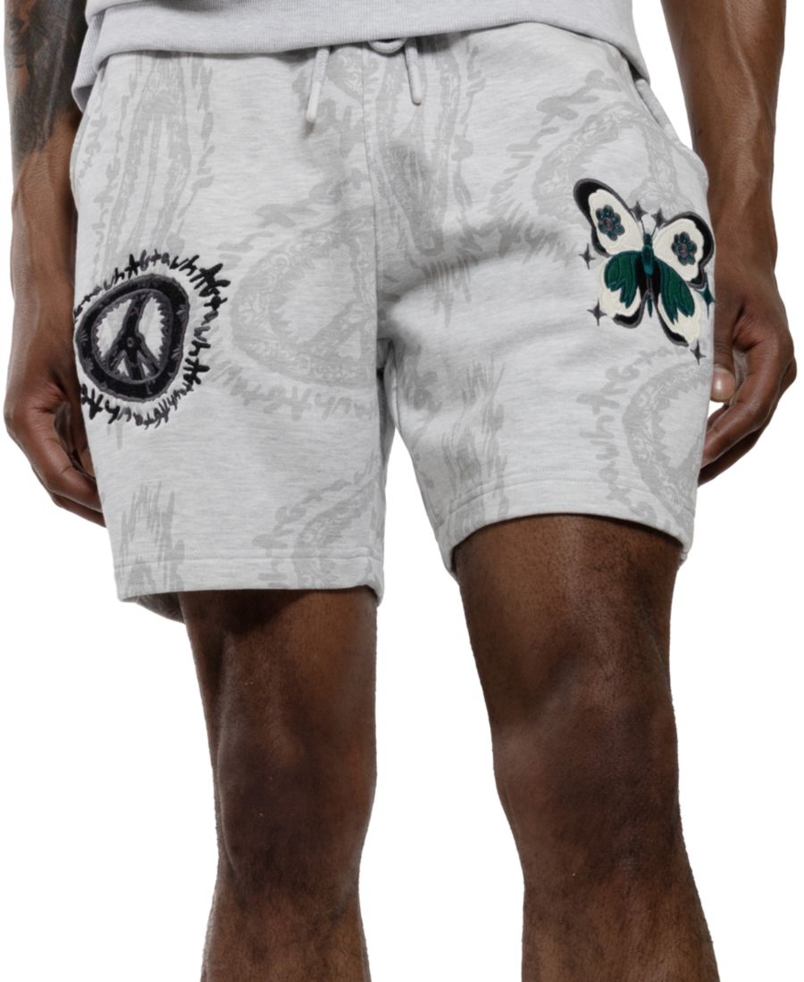 

Мужские хлопковые шорты с символом мира и разума All Good Things Are Welcome Here, Med Grey Heather