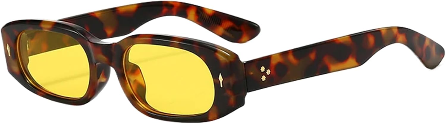 

Солнцезащитные очки с защитой UV400 | Синяя с желтыми заклепками, маленькая оправа | для женщин и мужчин, для занятий спортом на открытом воздухе и вождения DSVIGF, 06