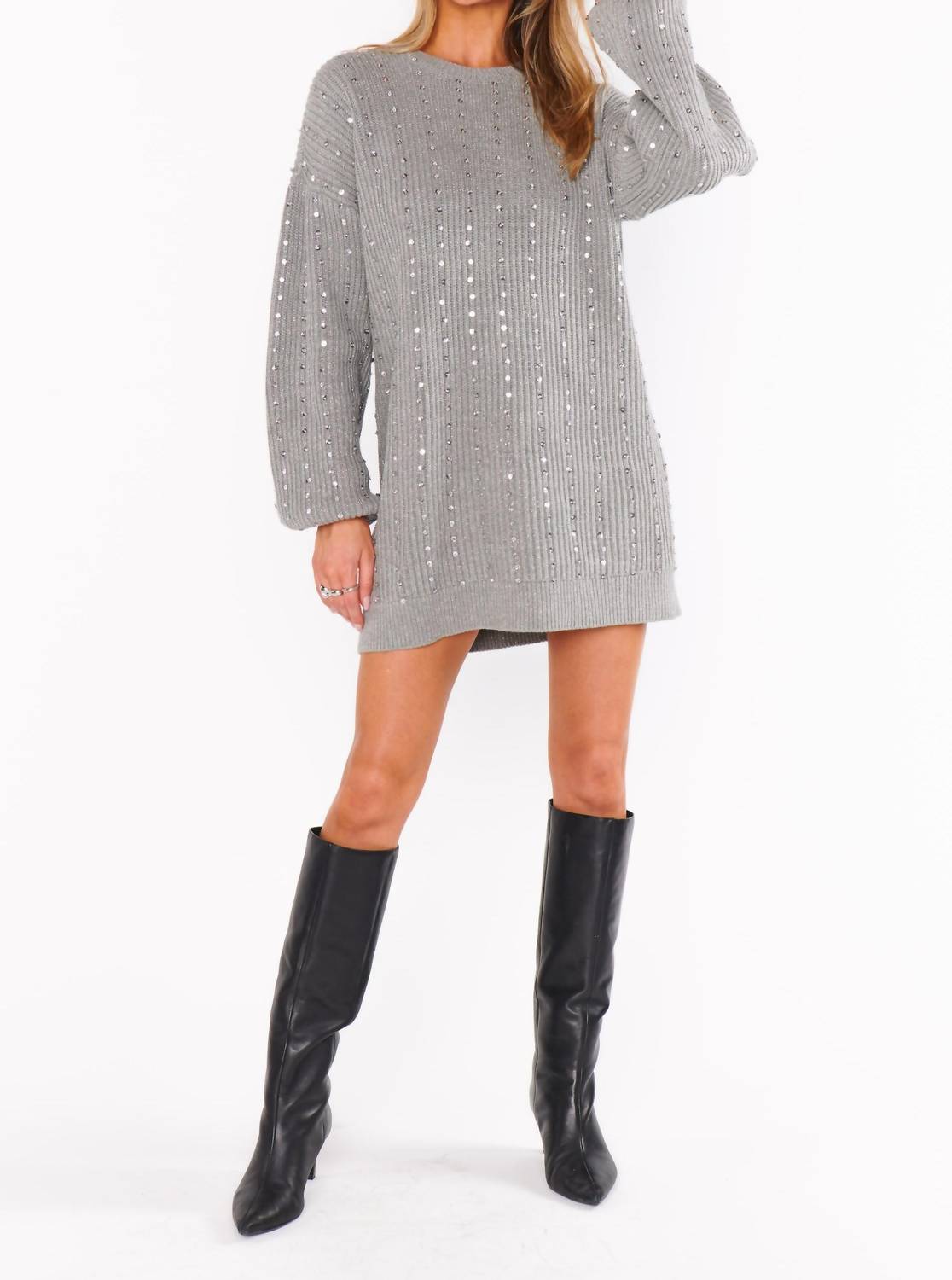 

Платье-свитер Social Sequins Knit Silver Show Me Your Mumu
