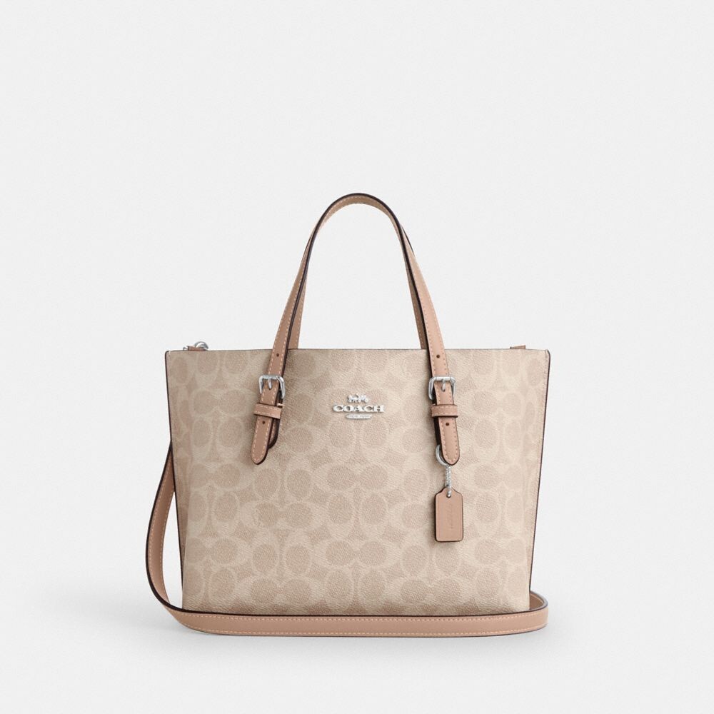 

Сумка-тоут Mollie 25 COACH, серебряный/песочный/серо-коричневый