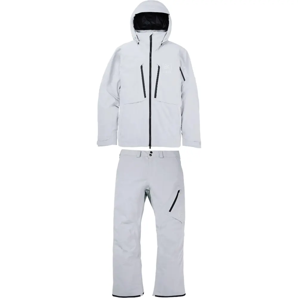 

BURTON Комплект лыжного костюма AK мужской комплект одежды серый белый верх + серый белый низ