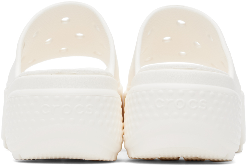 Белые слайдеры Stomp Crocs — фото 2