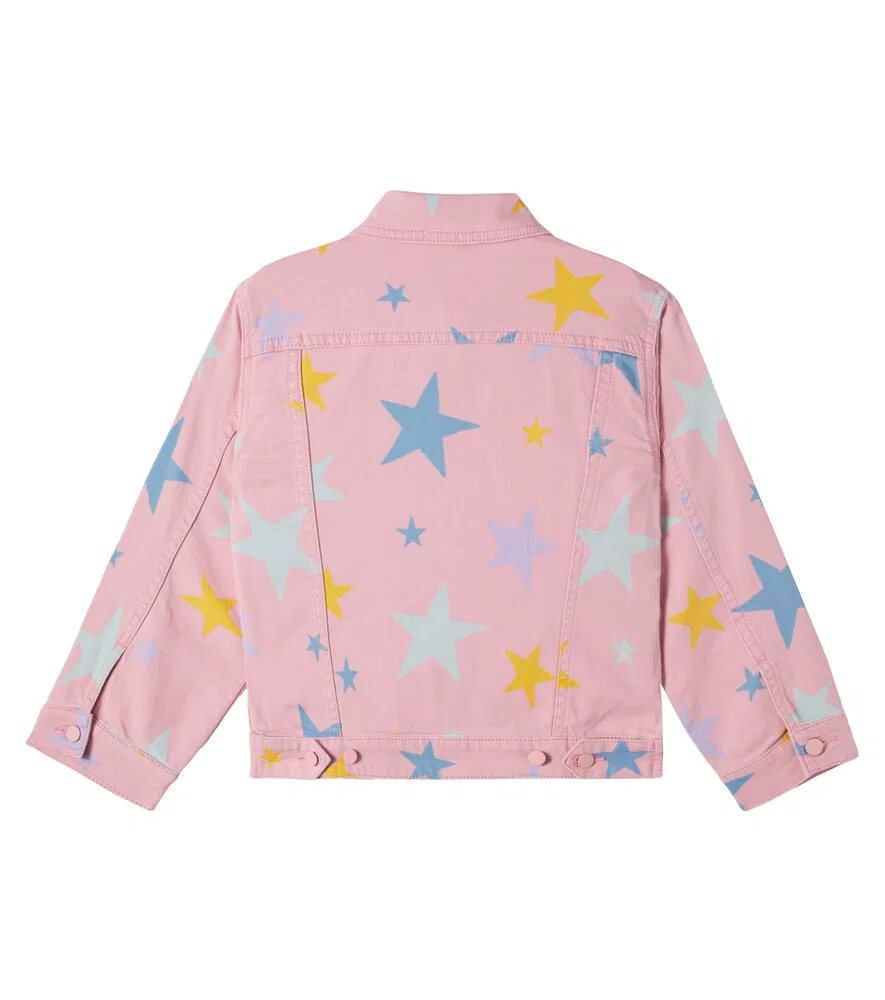 Джинсовая куртка с принтом в виде звезд Stella McCartney Kids, розовый — фото 3