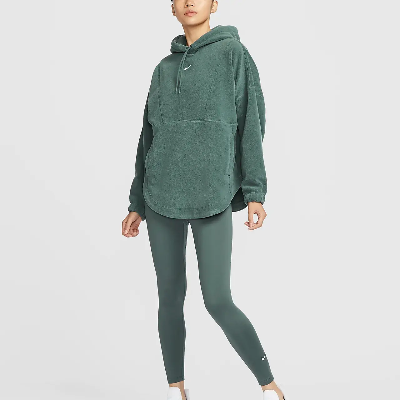 Терма-ФИТ Свитшот Женский Винтажный Зеленый/Белый Nike — фото 4