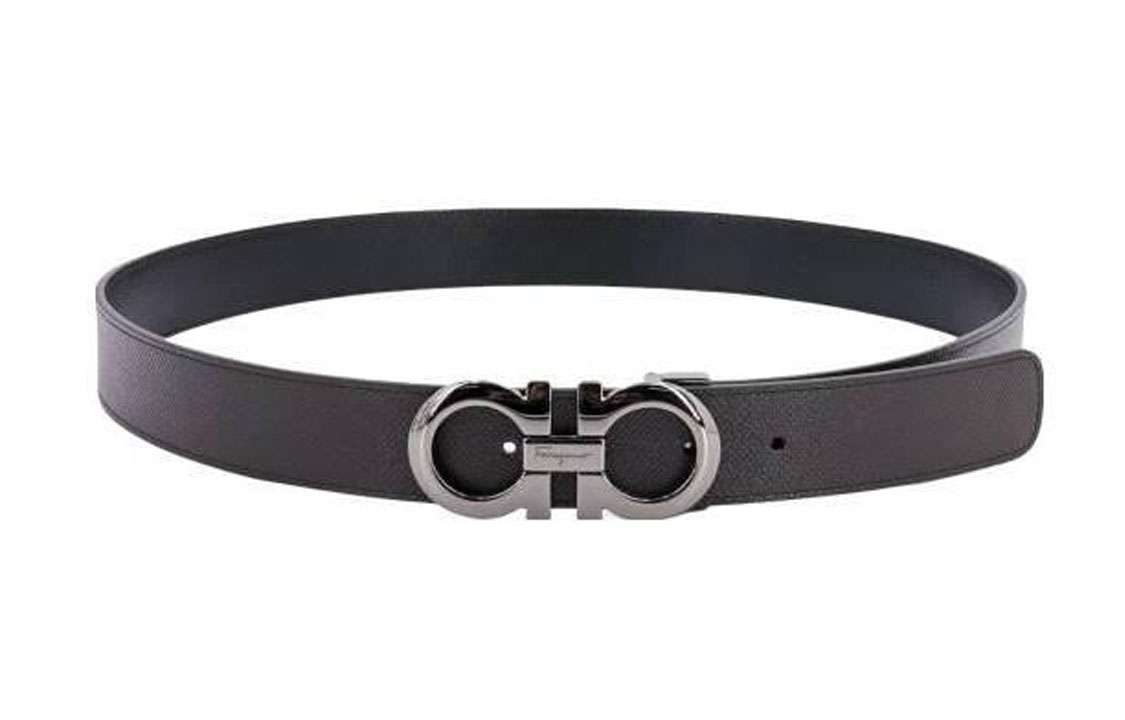 

Ferragamo Кожаный мужской ремень черный 3 5 см, Black