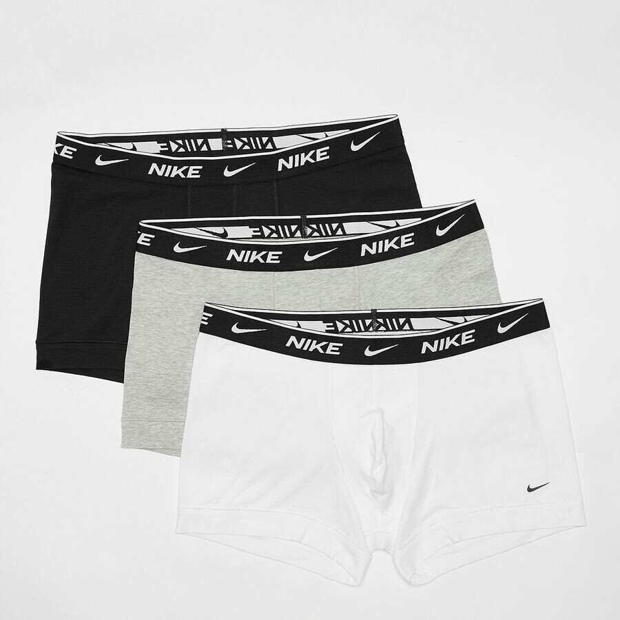 

Боксеры Everyday Cotton Stretch Trunk (3 Pack) NIKE, цвет white/grey heather/black