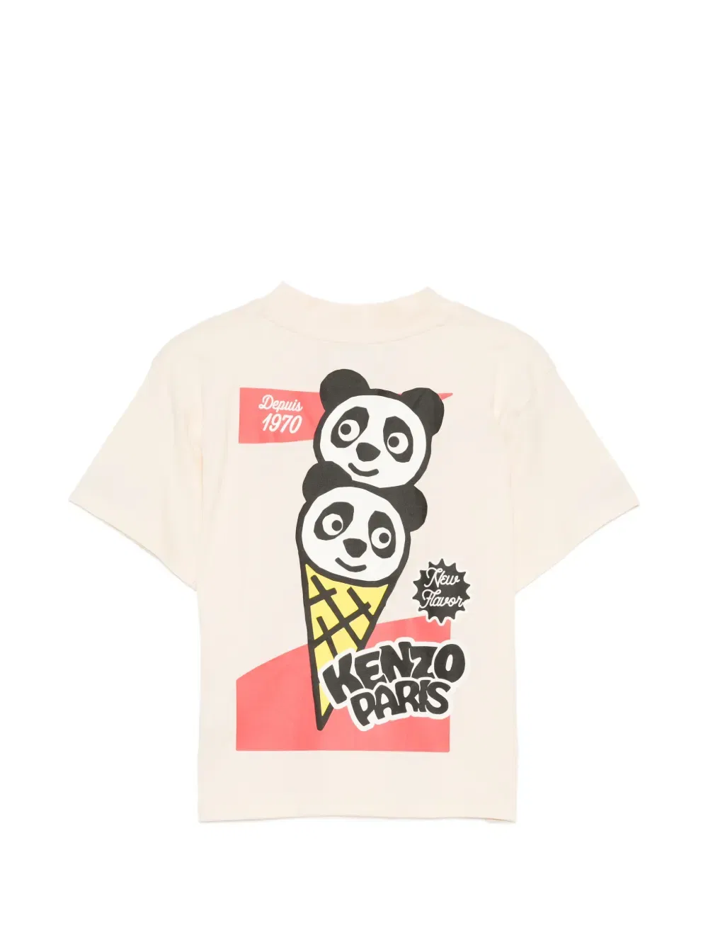 Счастливая милая футболка Kenzo Kids, нейтральный — фото 2